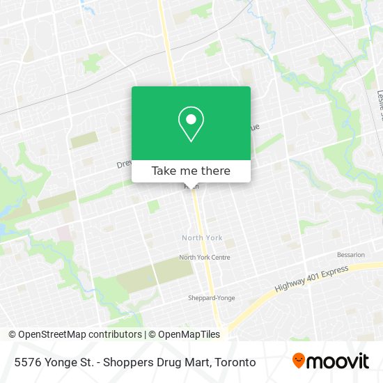 5576 Yonge St. - Shoppers Drug Mart map