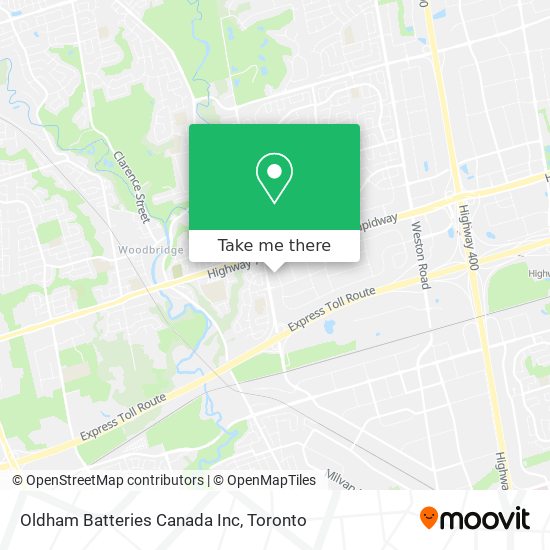 Oldham Batteries Canada Inc map