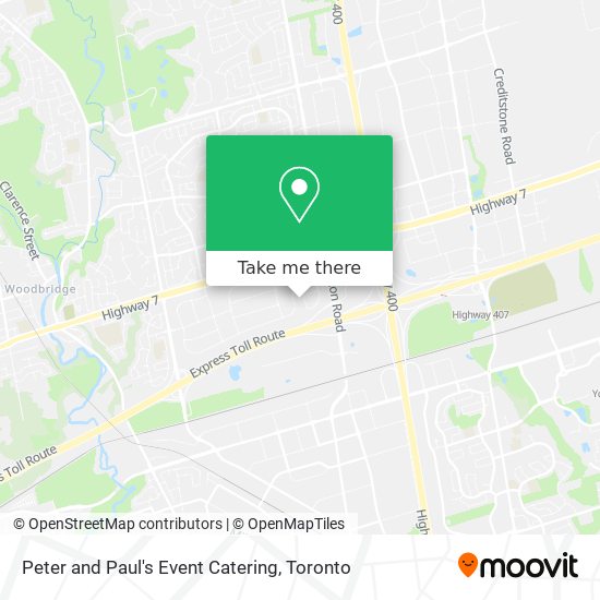 Peter and Paul's Event Catering map
