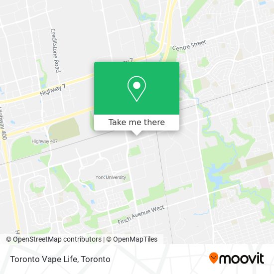 Toronto Vape Life map