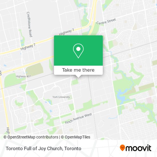 Toronto Full of Joy Church map