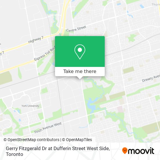 Gerry Fitzgerald Dr at Dufferin Street West Side map