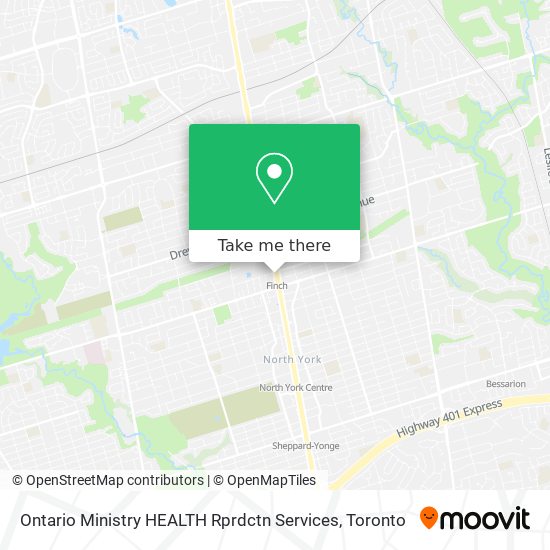 Ontario Ministry HEALTH Rprdctn Services map