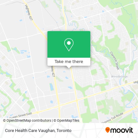 Core Health Care Vaughan map