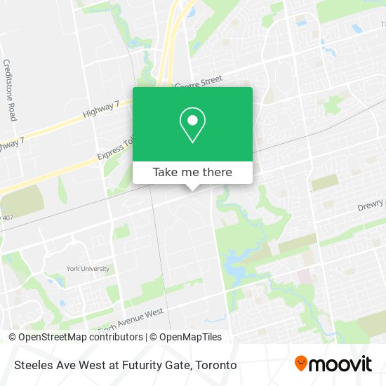 Steeles Ave West at Futurity Gate map