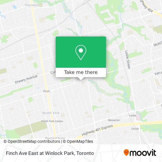 Finch Ave East at Winlock Park map
