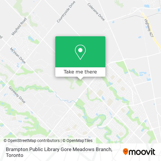 Brampton Public Library Gore Meadows Branch map