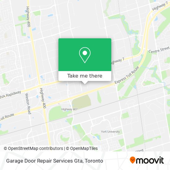 Garage Door Repair Services Gta map