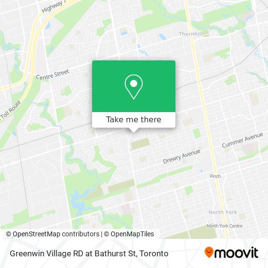 Greenwin Village RD at Bathurst St map