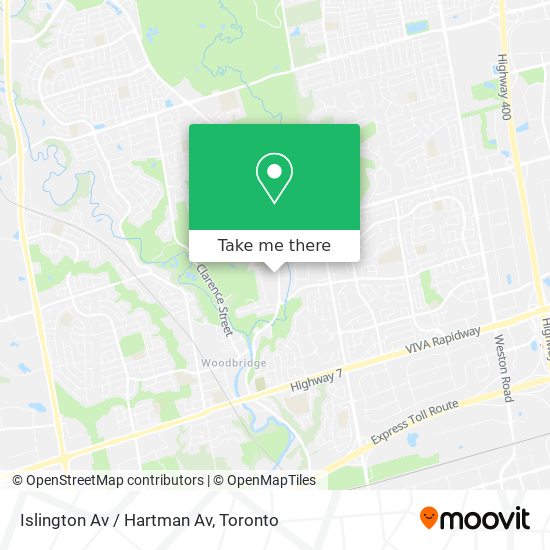 Islington Av / Hartman Av map