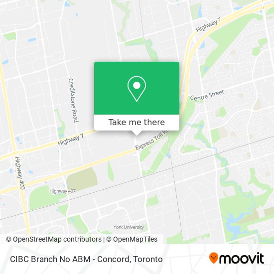 CIBC Branch No ABM - Concord map