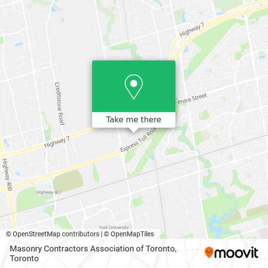 Masonry Contractors Association of Toronto map