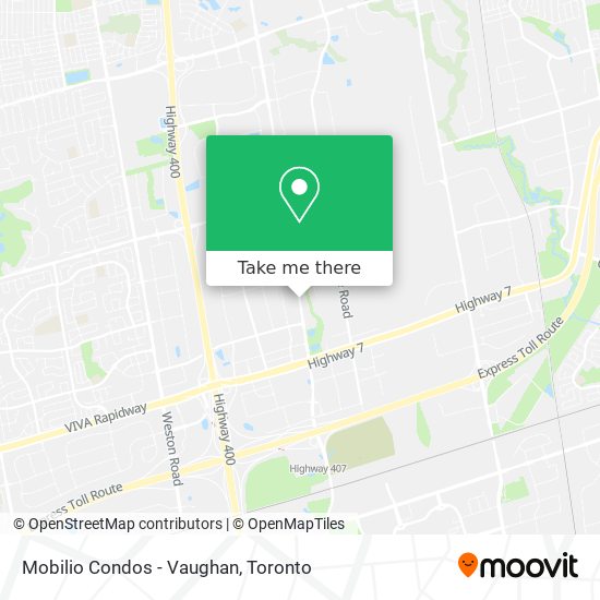 Mobilio Condos - Vaughan map