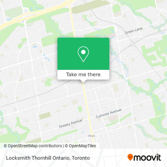 Locksmith Thornhill Ontario map