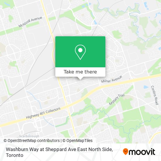 Washburn Way at Sheppard Ave East North Side map