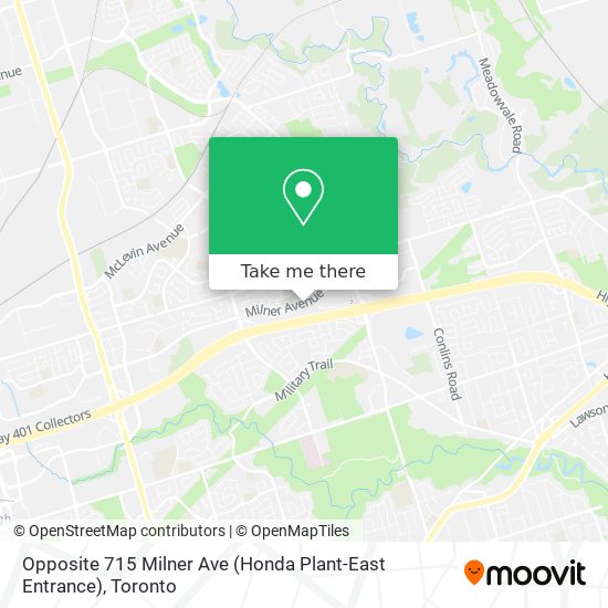 Opposite 715 Milner Ave (Honda Plant-East Entrance) map