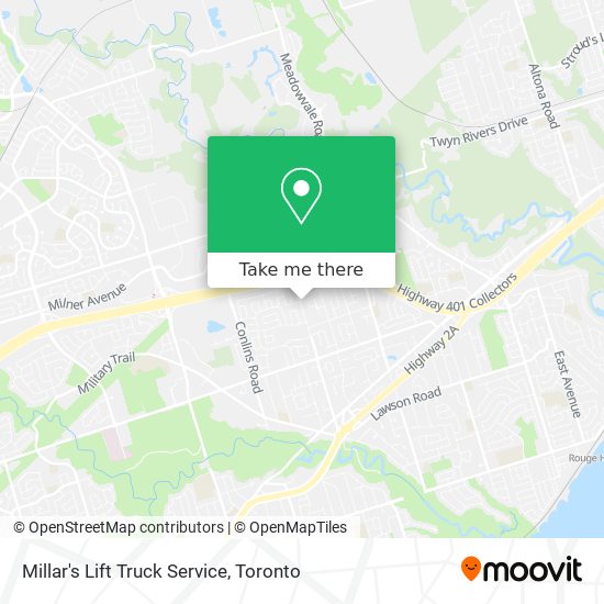 Millar's Lift Truck Service map