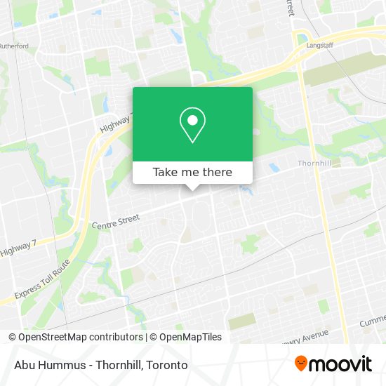 Abu Hummus - Thornhill plan