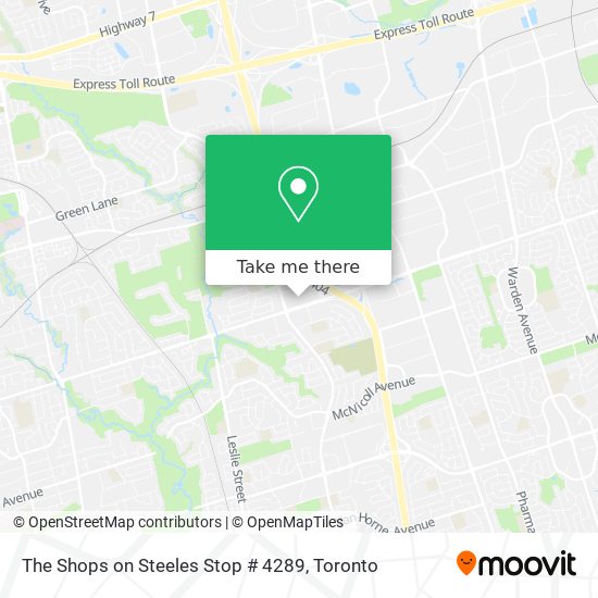 The Shops on Steeles Stop # 4289 map