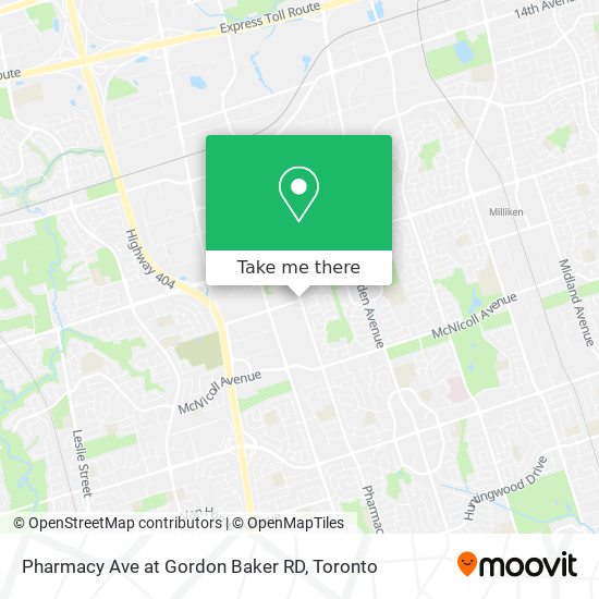 Pharmacy Ave at Gordon Baker RD map