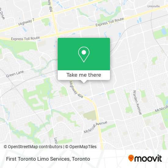 First Toronto Limo Services map