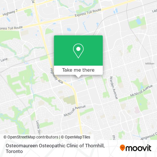 Osteomaureen Osteopathic Clinic of Thornhill plan