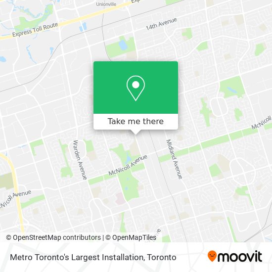 Metro Toronto's Largest Installation plan