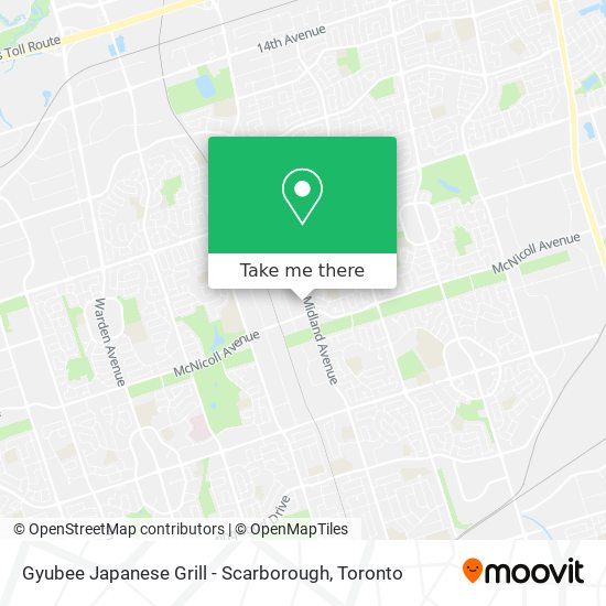 Gyubee Japanese Grill - Scarborough map