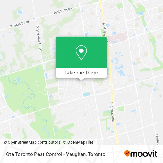 Gta Toronto Pest Control - Vaughan map