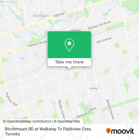 Birchmount RD at Walkway To Fieldview Cres map