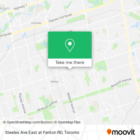 Steeles Ave East at Fenton RD map