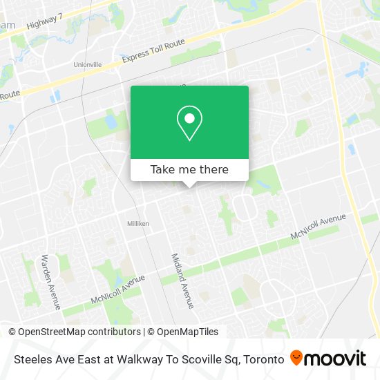 Steeles Ave East at Walkway To Scoville Sq map