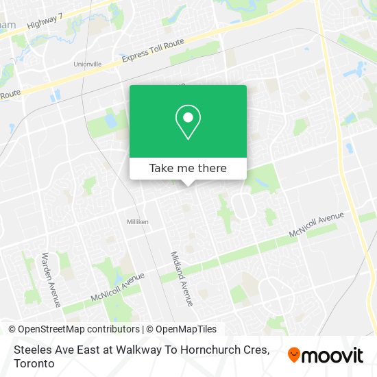 Steeles Ave East at Walkway To Hornchurch Cres map