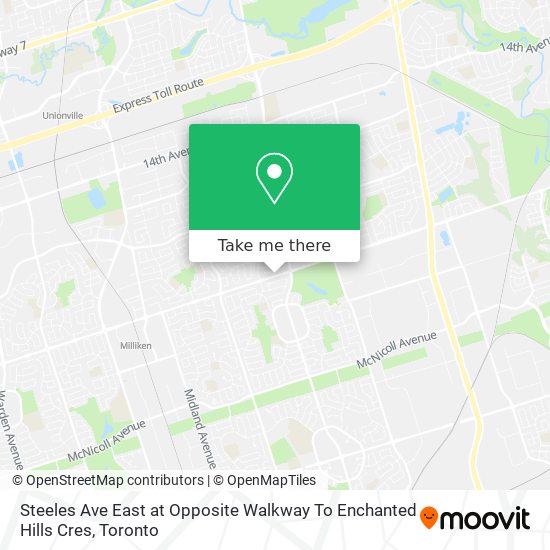 Steeles Ave East at Opposite Walkway To Enchanted Hills Cres plan