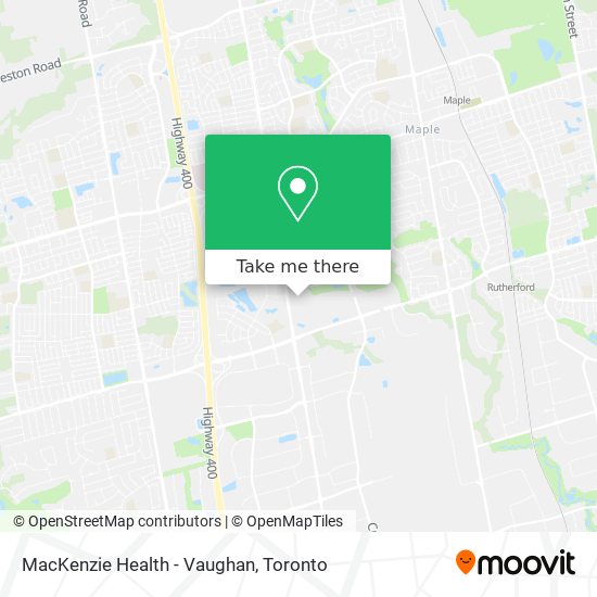 MacKenzie Health - Vaughan map