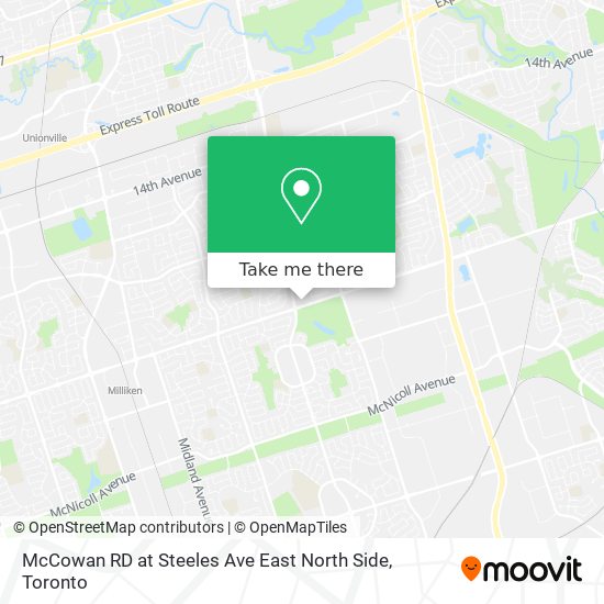McCowan RD at Steeles Ave East North Side map