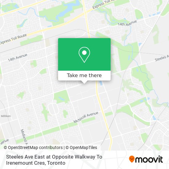 Steeles Ave East at Opposite Walkway To Irenemount Cres map