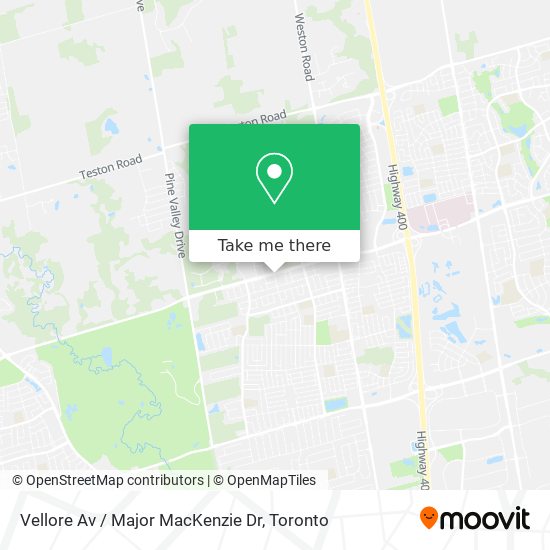 Vellore Av / Major MacKenzie Dr map