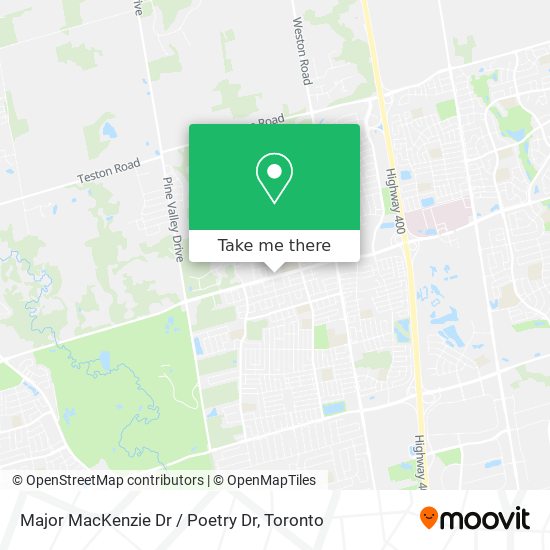 Major MacKenzie Dr / Poetry Dr map