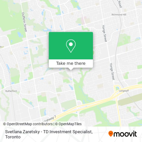 Svetlana Zaretsky - TD Investment Specialist map