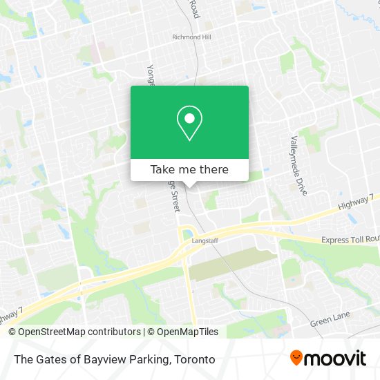 The Gates of Bayview Parking map