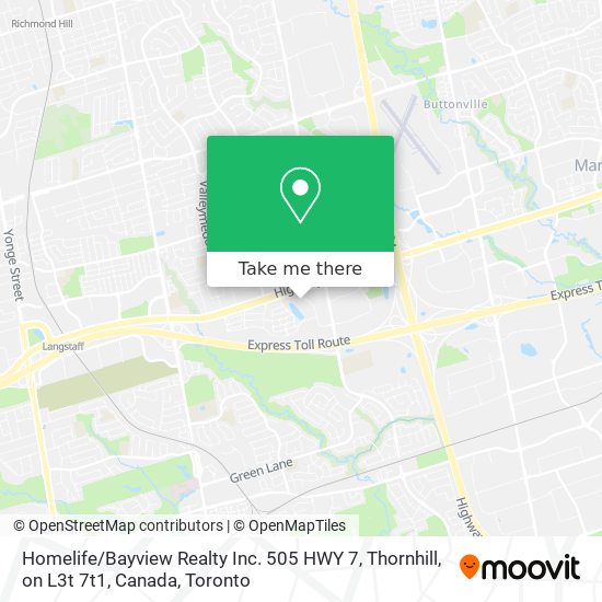 Homelife / Bayview Realty Inc. 505 HWY 7, Thornhill, on L3t 7t1, Canada map