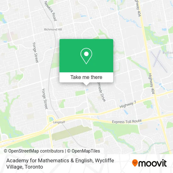 Academy for Mathematics & English, Wycliffe Village map