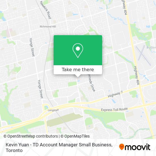 Kevin Yuan - TD Account Manager Small Business map