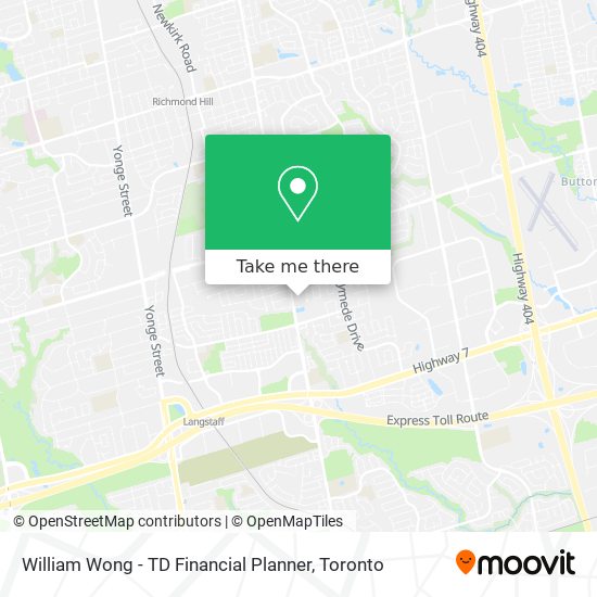 William Wong - TD Financial Planner map