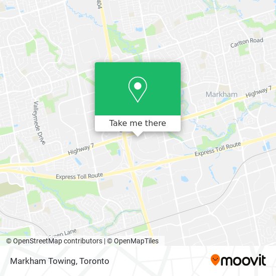 Markham Towing map