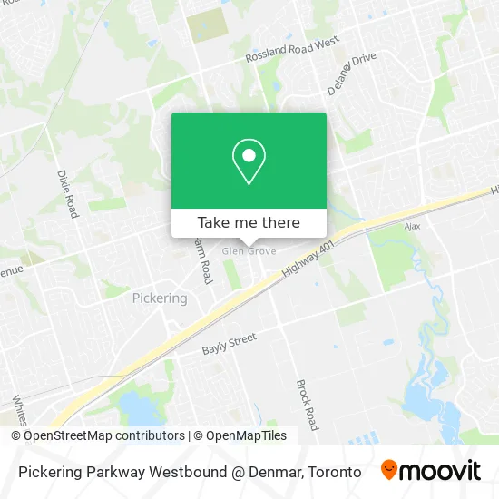 Pickering Parkway Westbound @ Denmar map
