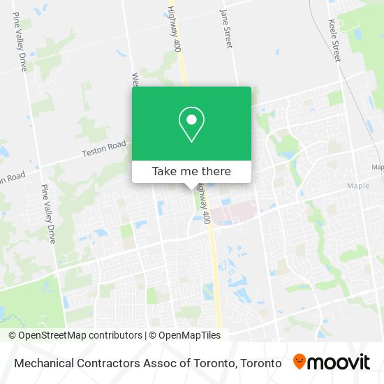 Mechanical Contractors Assoc of Toronto map