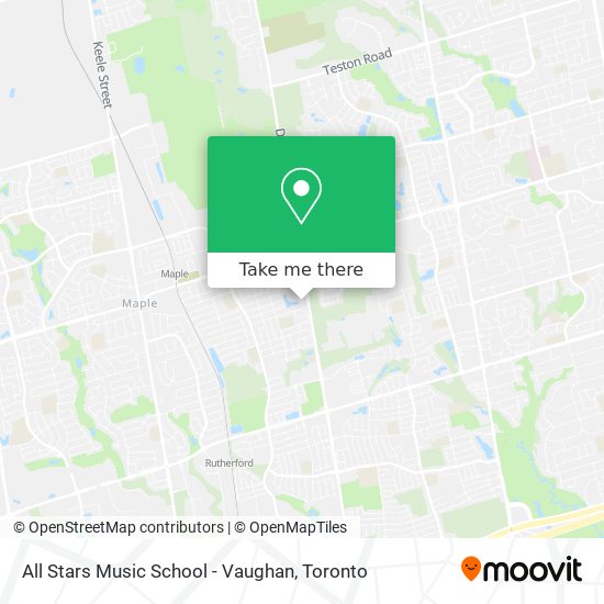 All Stars Music School - Vaughan map