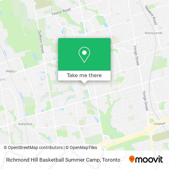 Richmond Hill Basketball Summer Camp map